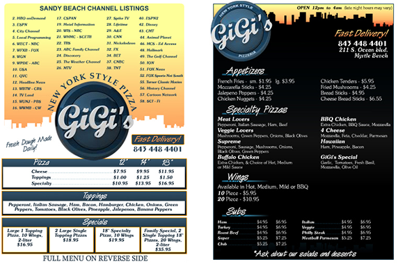 GiGi's Menu Design